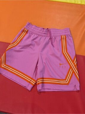 Nike Pink Shorts with Orange Stripe Detail